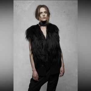 Ashley B Black fur vest XS